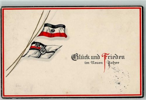 1915 Neujahr Schwarz-Weiß-Rot Reichskriegsflagge AK