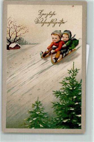 Kinder Rodelpartie Weihnachten AK