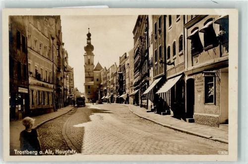 Trostberg Hauptstraße Pfarrkirche St. Andreas Emailleschild