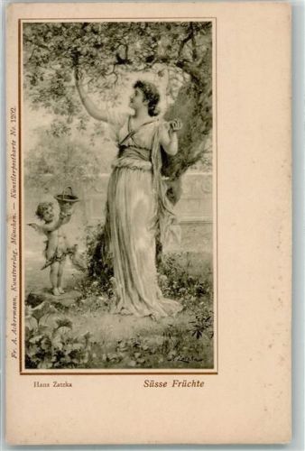 1900 Verlag Ackermann Nr. 1202 Amor Süsse Früchte Äpfel pflücken