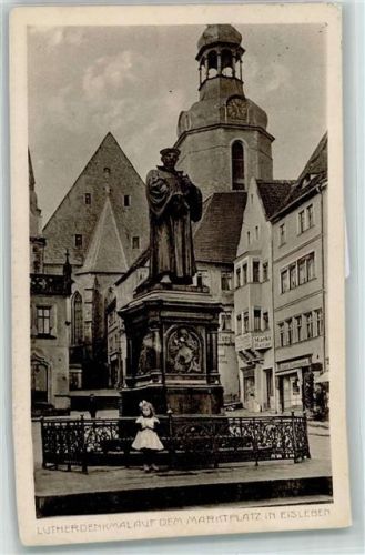 Lutherstadt Eisleben 1911 Denkmal auf dem Marktplatz AK