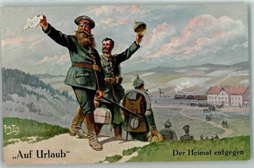 Auf Urlaub, der Heimat entgegen , Eisenbahn Verlag Gebr. Dietrich Serie 153-1 WK I AK