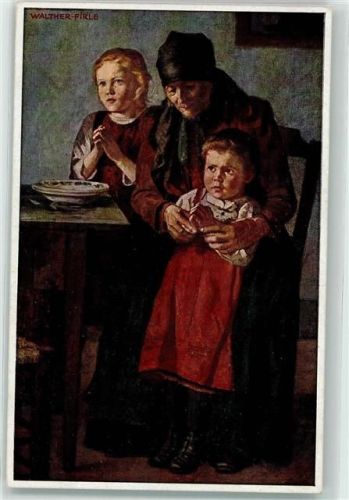 sign. Walter Firle Gebet am Mittagstisch AK