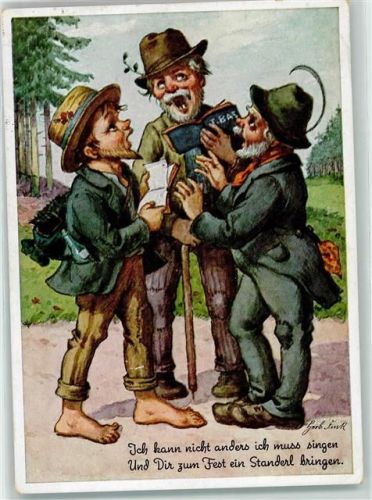 1941 Buch lesen und singen , Barfuß sign. G. Fink AK