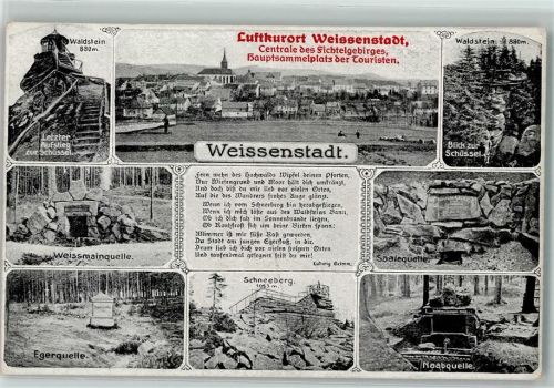 95163 W8687 Weißenstadt - Waldstein Egerquelle Weissmainquelle Saalequelle Naabquelle Gedicht