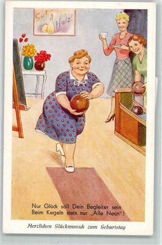 Frauen kegeln Geburtstag AK