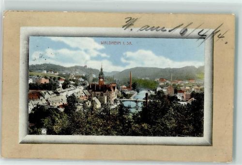 04736 O7305 Waldheim , Sachs 1914 Gebrauchsspuren