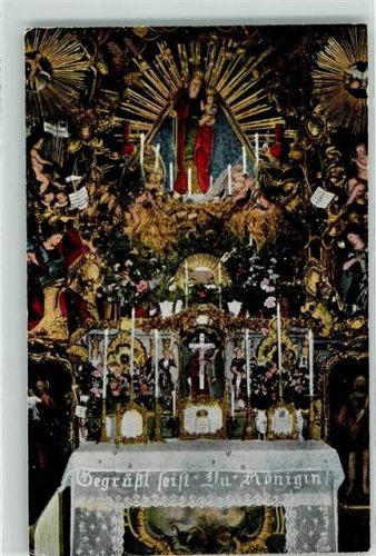 Birkenstein Wallfahrtskapelle Altar Madonnenbildnis Gegrüßt seist Du Königin