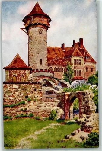 Cesky Krumlov Landeswart Brüxer Schlossberg sign. Wilhelm Fischer