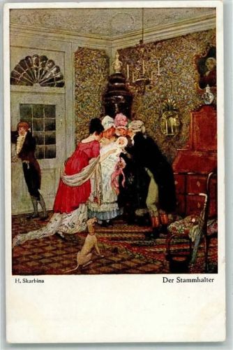 Der Stammhalter Baby Glamour Familie Hund Wohlgemuth & Lissner Nr. 6005 Primus AK