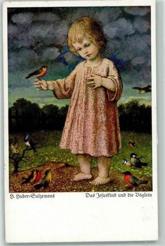 Das Jesukind und die Vögel AK