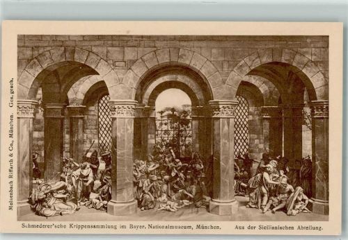 München 1900 Max Schmederer Krippensammlung im Bayr. Museum München - Sicilianische Abteilung AK