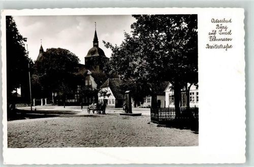 Burg auf Fehmarn Breitestraße Pferdefuhrwerk Brunnnen