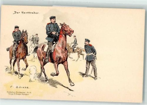 sign. C. Becker Soldaten-Postkarten Artillerie Nr. 8 Verlag Seeger Künstler Lithographie