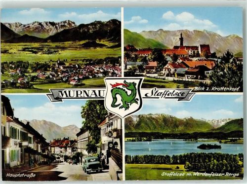 Murnau Hauptstraße Staffelsee Werdenfelser Berge Wappen ESSO Tankstelle Mercedes-Benz Schild