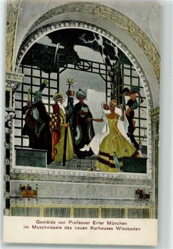 Wiesbaden Gemälde von Prof. Erler im Muschelsaal des Kurhauses Nr. 70