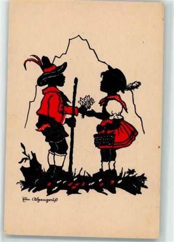 Kinder Wandern Tracht AK