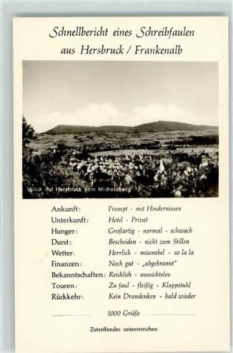 Hersbruck Schnellbericht eines Schreibfaulen Michelsberg