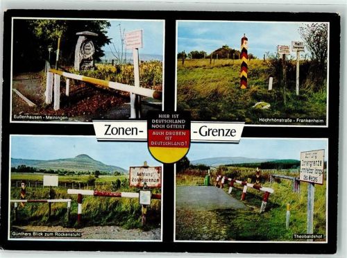 Eußenhausen Zonen-Grenze Grenzschranken Grenzschilder