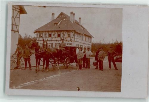 Kutsche Fahrrad WK I Soldatenleben Privatfoto AK