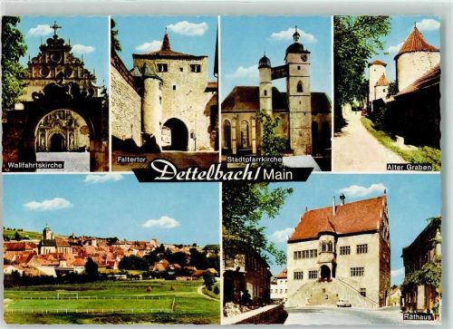 Dettelbach Rathaus Faltertor Stadtpfarrkirche Fußballfeld Alter Graben