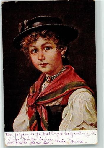 Birkenstein 1919 Portrait Frau mit Hut Collier Ort handschriftlich