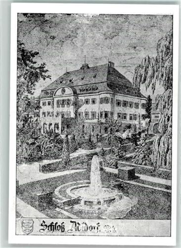 Adldorf Schloß Adldorf Park Springbrunnen Zeichnung