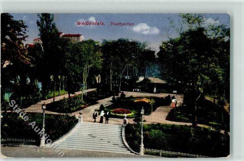 Weißenfels Stadtgarten Treppe Laterne Blumen