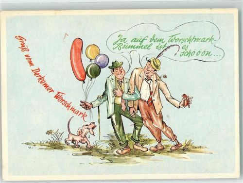 Bad Dürkheim Derkemer Worschtmarkt Humor Dackel offizielle Wurstmarktspostkarte