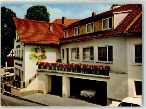 Obertrubach Gasthaus Pension zur Fränkischen Schweiz AUto Blumen Wandmalerei