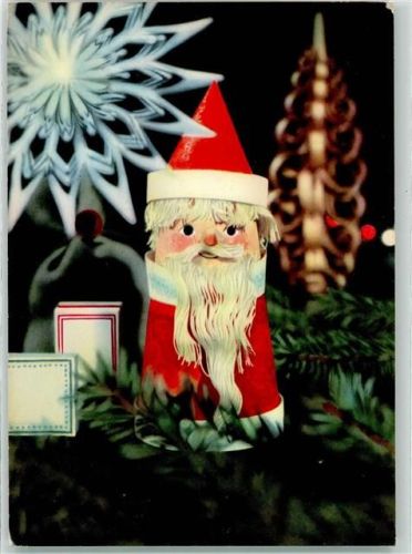 1988 Dekofigur gebastelt Neujahr AK