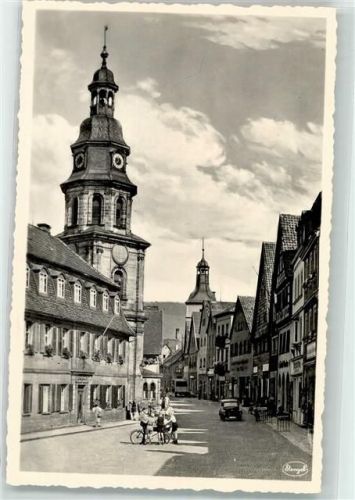 Kulmbach Spitalgasse Kirche Kinder mit Fahrräder
