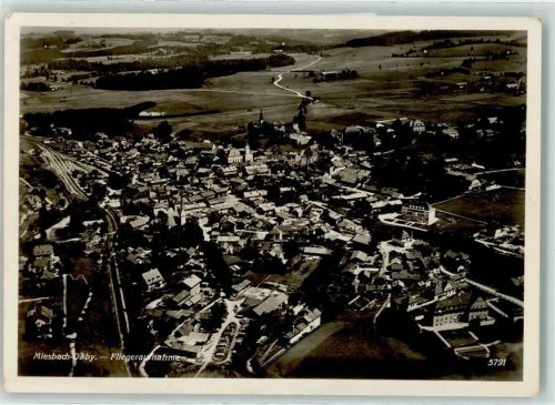 83714 W8160 Miesbach Foto AK Fliegeraufnahme