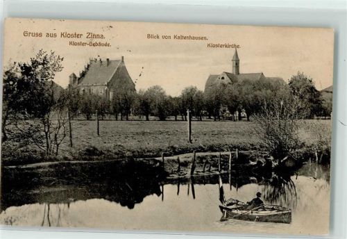Kloster Zinna Klosterkirche Blick von Kaltenhausen Klostergebäude Ruderer