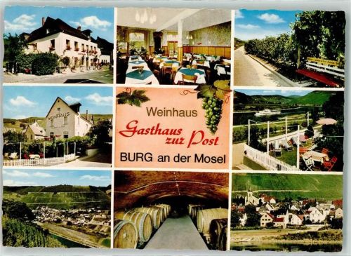 Burg Gasthaus zur Post Terrasse Weinkeller Weinfäßer Gastraum