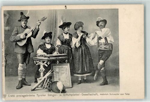 Tyroler Sänger- und Schuhplattler Gesellsch. , Zither Tracht Lederhose