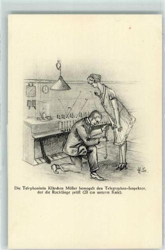 Humor sign. Starkloff Telefonistin bemogelt den Telegraphen Inspektor AK