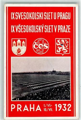 Prag IX. Svesokolski Slet u Pragu IX. Vsesokolsky Slet v Praze Wappen 1932