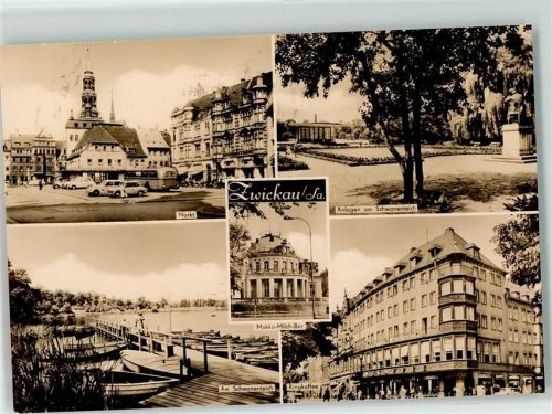 Zwickau Marktplatz Reisebus Schwanenteich Park Mokka-Bar Ringkaffee