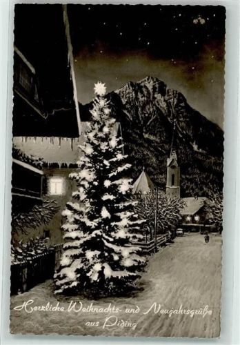 Piding Weihnachtsbaum Winter Weihnachtskarte