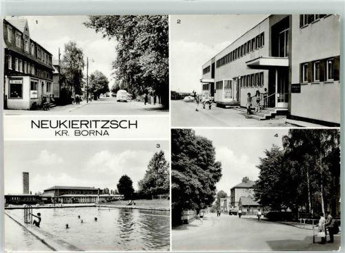 Neukieritzsch Straße d. Friedens Kindereinrichtung Junge Welt Schwimmbad