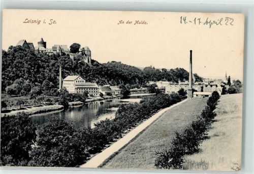 Leisnig 1922 Schloß Mildenstein Muldeufer