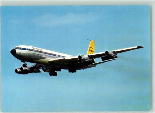 Intercontinental-Jet Boeing 707-330 B Rückseite Werbung Cheesy