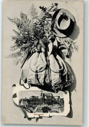 Königstein 1913 Rucksack Wanderstock