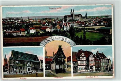 Quedlinburg 1910 Rathaus Finkenherd Klopstock Haus