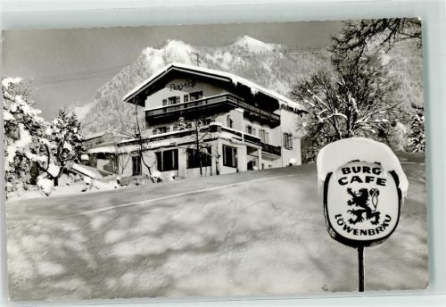 Marquartstein Winter Gasthaus Burg Cafe Löwenbräu