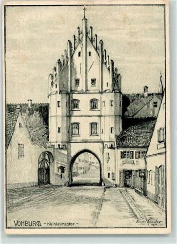 Vohburg Kleinbrückentor sign. Konrad Schneider