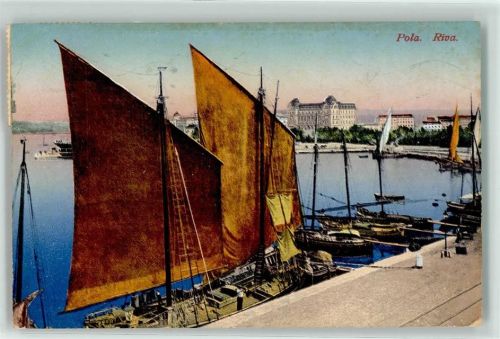 Pula 1910 Riva Zweimaster Fischerboot