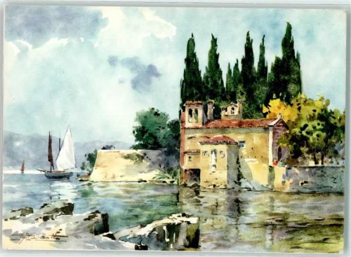 San Vigilio Landzunge Lago di Garda sign. U. Marotto