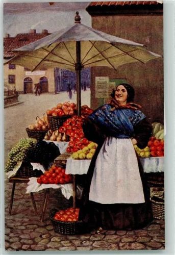 Marktszene Reifes Obst sign. Kroj